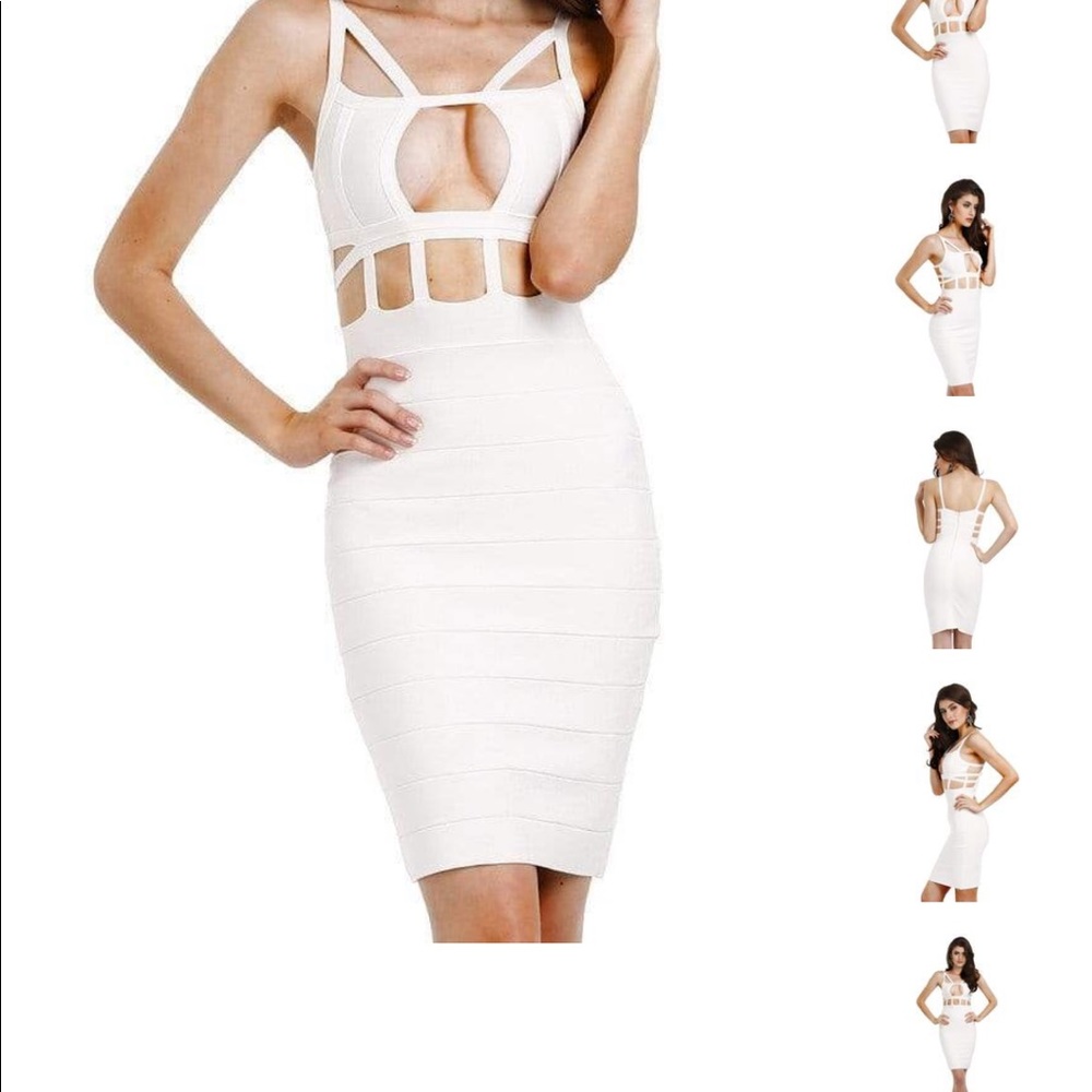 White Cage Bandage Dress
